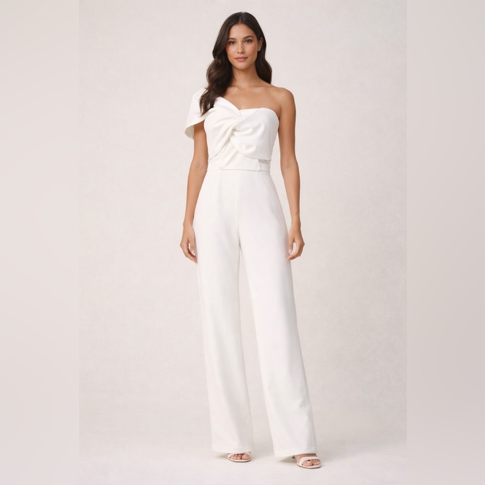 Elegant White One-Shoulder Jumpsuit